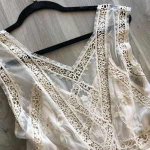 Free People Cream Lace White Dress